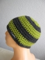 Preview: Hübsche Kinder Beanie in Blockstreifen gehäkelt